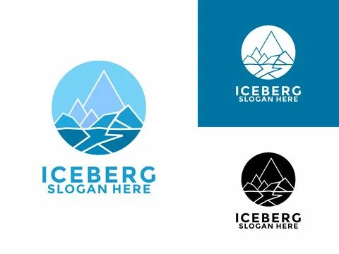 Iceberg logo design vector, Mountain Lake logo, Awesome Iceberg logo vector.. Stock Illustration