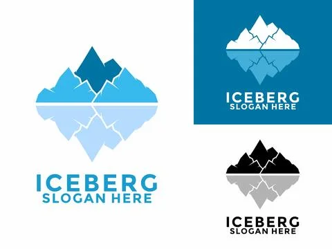 Iceberg logo design vector, Mountain Lake logo, Awesome Iceberg logo vector.. Stock Illustration