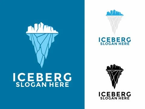 Iceberg logo design vector, Mountain Lake logo, Awesome Iceberg logo vector.. Stock Illustration
