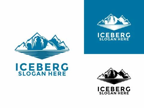 Iceberg logo design vector, Mountain Lake logo, Awesome Iceberg logo vector.. Stock Illustration