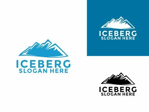 Iceberg logo design vector, Mountain Lake logo, Awesome Iceberg logo vector.. Stock Illustration