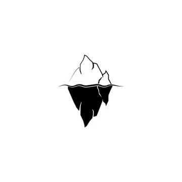 Iceberg logo vector black on white background Stock Illustration