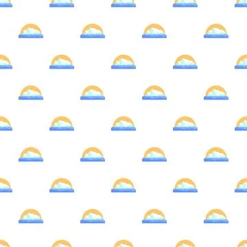 Iceberg melting against sunset backdrop repeating pattern 库存插图
