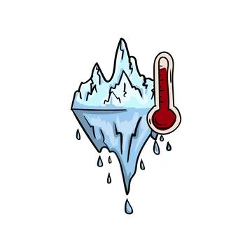 Iceberg melting due to global warming and climate change Stock Illustration