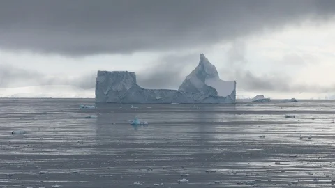 Iceberg in mist Stock Footage 104995449