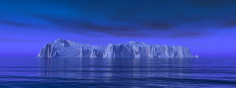 Iceberg at night Stock Illustration