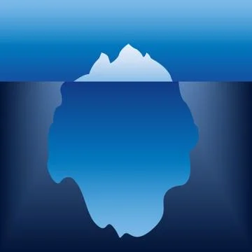 Iceberg in the ocean. Vector illustration. Stock Illustration
