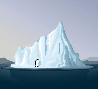 Iceberg with penguin Stock Illustration