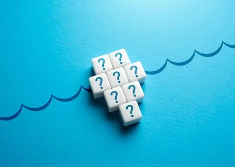 An iceberg of problems that conceals deeper challenges. Complex task. Issue.. Stock Photos