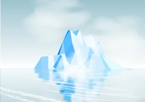 Iceberg with Reflection - Vector Illustration Stock Illustration