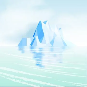 Iceberg with Reflection - Vector Illustration Stock Illustration