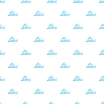 Iceberg seamless pattern with blue and white frozen shapes Stockillustratie