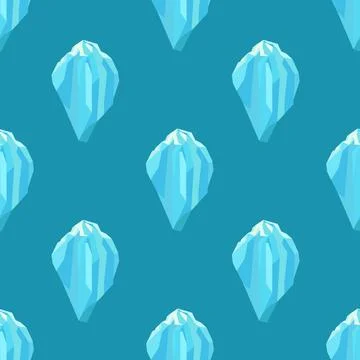 Iceberg seamless pattern in flat style. Stock Illustration