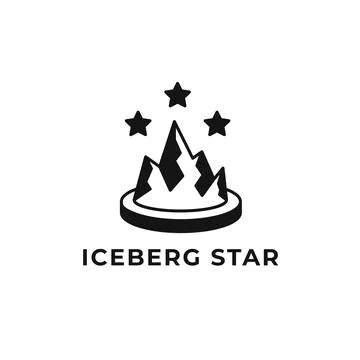 Iceberg Star Concept, Monogram Logo Template Stock Illustration