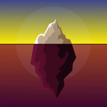 Iceberg on Sunset Atlantic Background Vector Stock Illustration
