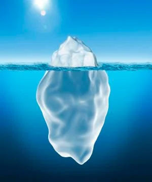 Iceberg, tip of the iceberg, concept, 3d illustration Stock-Illustration