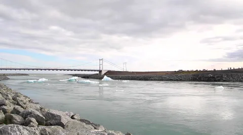Iceberg under bridge, dolly camera Stock-Footage 57313335