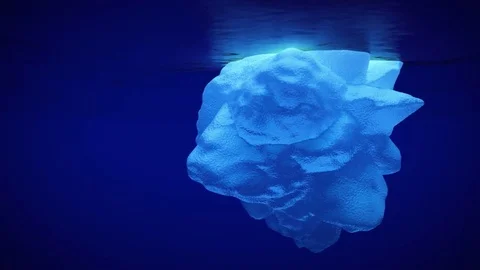 An Iceberg from Underwater in the Ocean Stock-Footage 83487112