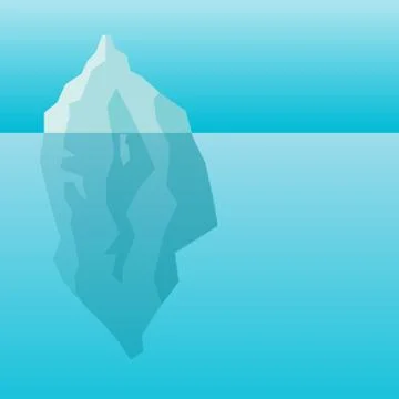 Iceberg in water background Stock Illustration