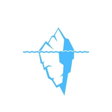 Iceberg on a white background Icon. Vector illustration. Stock Illustration