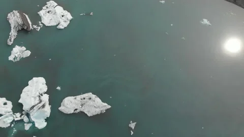 Icebergs From Above Drone Stock Footage 186780850