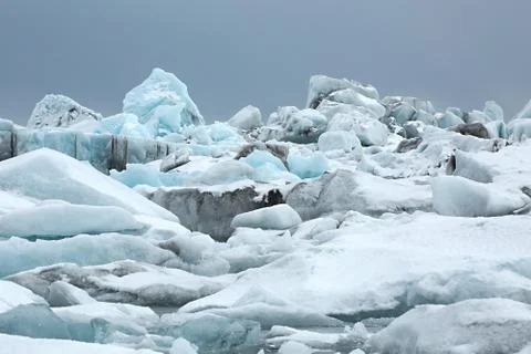 Icebergs clogged up Stock Photos