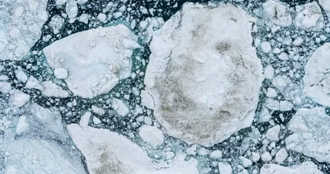 Icebergs drone aerial video top view - Climate Change and Global Warming Stock Footage