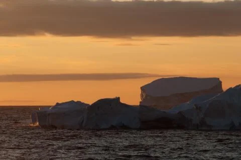 Icebergs in the evening light Stock Photos