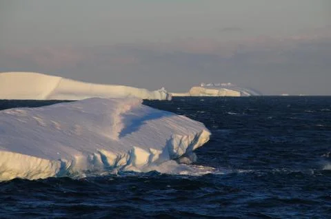 Icebergs in the evening light Stock Photos