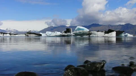 Icebergs in Iceland Stock Footage 12423998