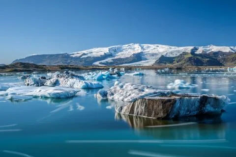 Icebergs in Jokulsarlon glacier lagoon, Iceland Stock Photos