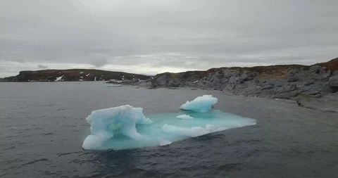 ICEBERGS NEWFOUNDLAND COAST BY DRONE Stock Footage 90759016