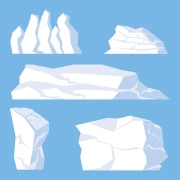 Icebergs Set Stock Illustration