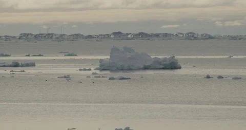 Icebergs in the spring Stock Footage 214328956