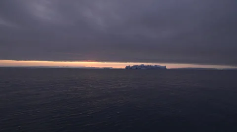 Icebergs at sunset from Disko Bay Stock Footage 56846345