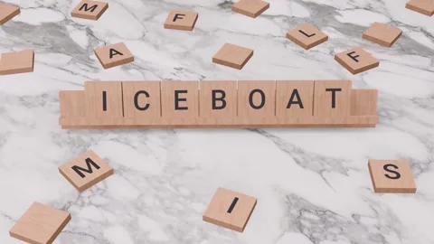 ICEBOAT word written on scrabble Stock Footage 257399656