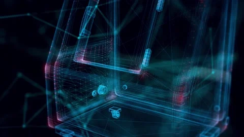 Icebox hologram Close up 4k Stock Footage 148487546