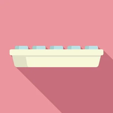 Icebox icon flat . Ice cube tray Stock-Illustration