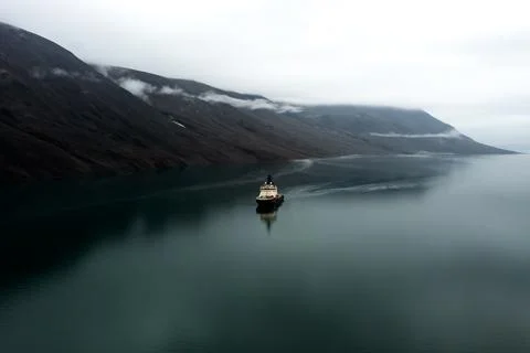 Icebreaker in the dark Stock Photos