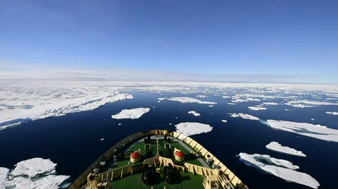 Icebreaker in the ice Stock Footage 68358859