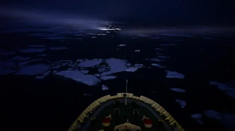 Icebreaker in the ice Stock Footage 68421626