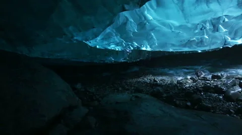 Icecave with underground river 스톡 동영상 57505828