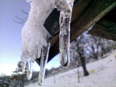 The icecicle with beatiful structure Stock-Fotos