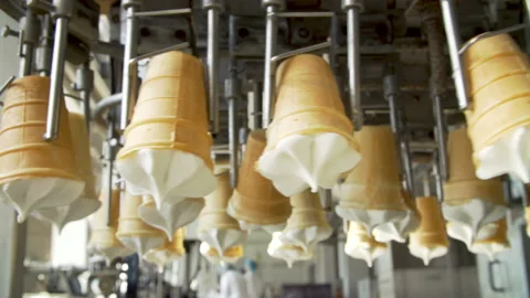 Icecream automatic production line Stock Footage 99089914