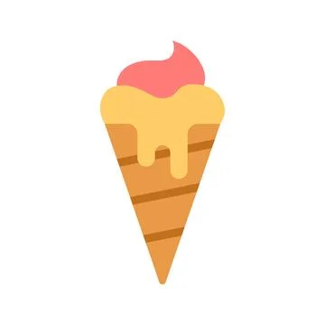 Icecream cone icon vector image. Illustrazione stock