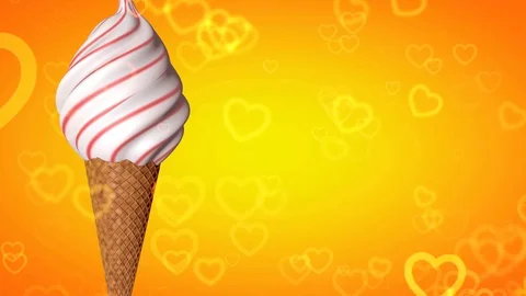 Icecream cone summer background Stock Footage 92029970