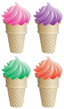 Icecream cones Stock Illustration