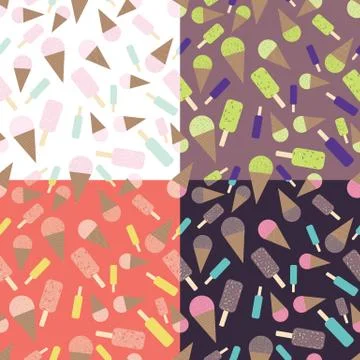 Icecream flat set Stock Illustration