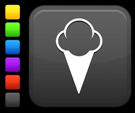 Icecream icon on square internet button Stock Illustration