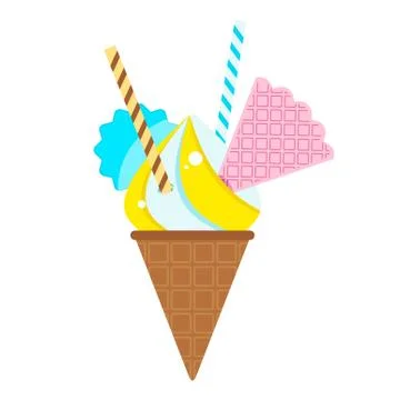 Icecream with sweets Illustrazione stock